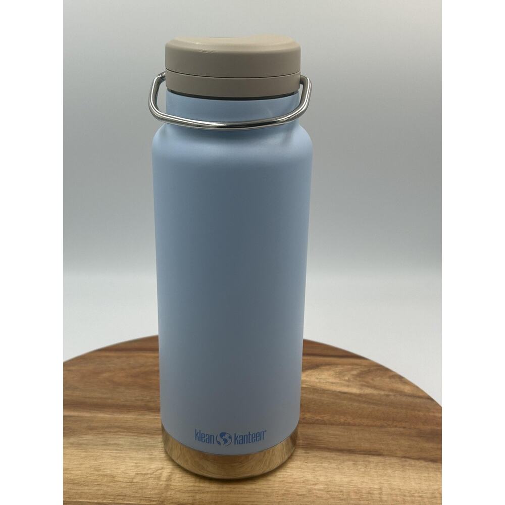 Klean Kanteen TKWide Water Bottle 32oz Sky Blue Twist Cap Straw Insulated Summer